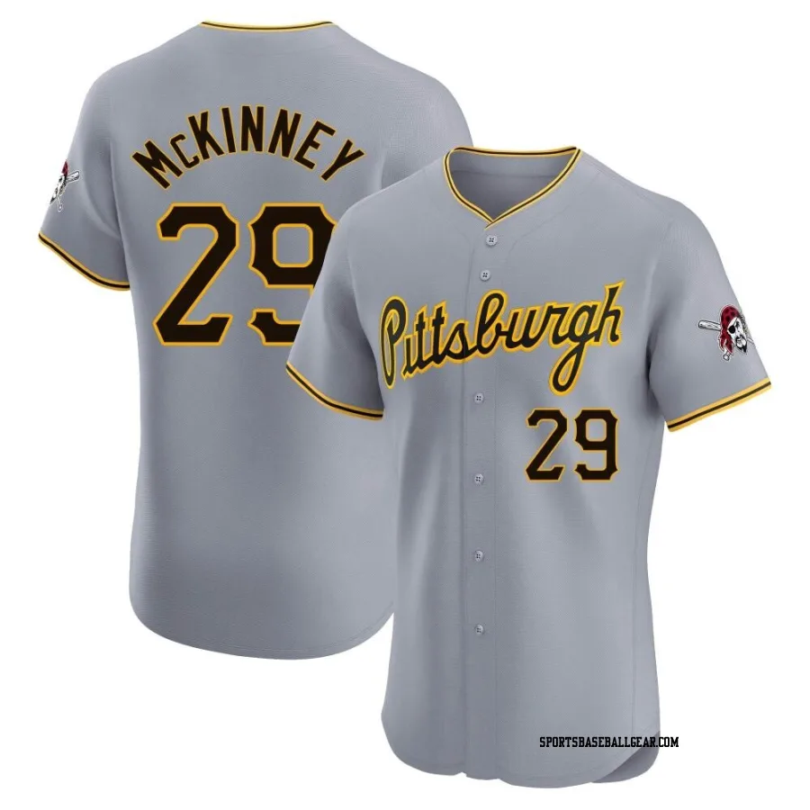 Billy McKinney Men's Pittsburgh Pirates Gray Elite Road Jersey