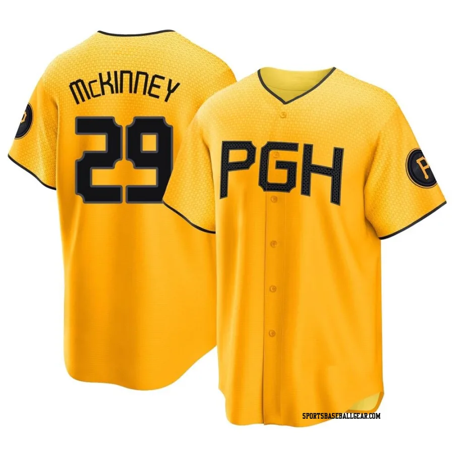 Billy McKinney Youth Pittsburgh Pirates Gold Replica 2023 City Connect Jersey