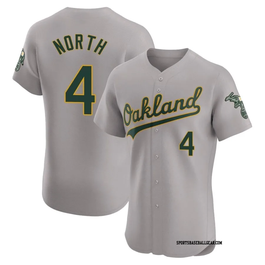 Billy North Men's Oakland Athletics Gray Elite Road Jersey