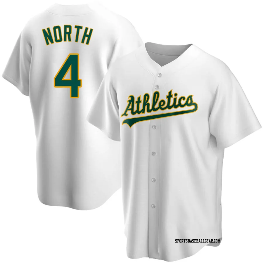 Billy North Men's Oakland Athletics White Replica Home Jersey