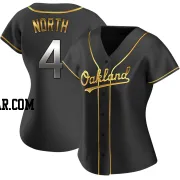 Billy North Women's Oakland Athletics Black Golden Replica Alternate Jersey