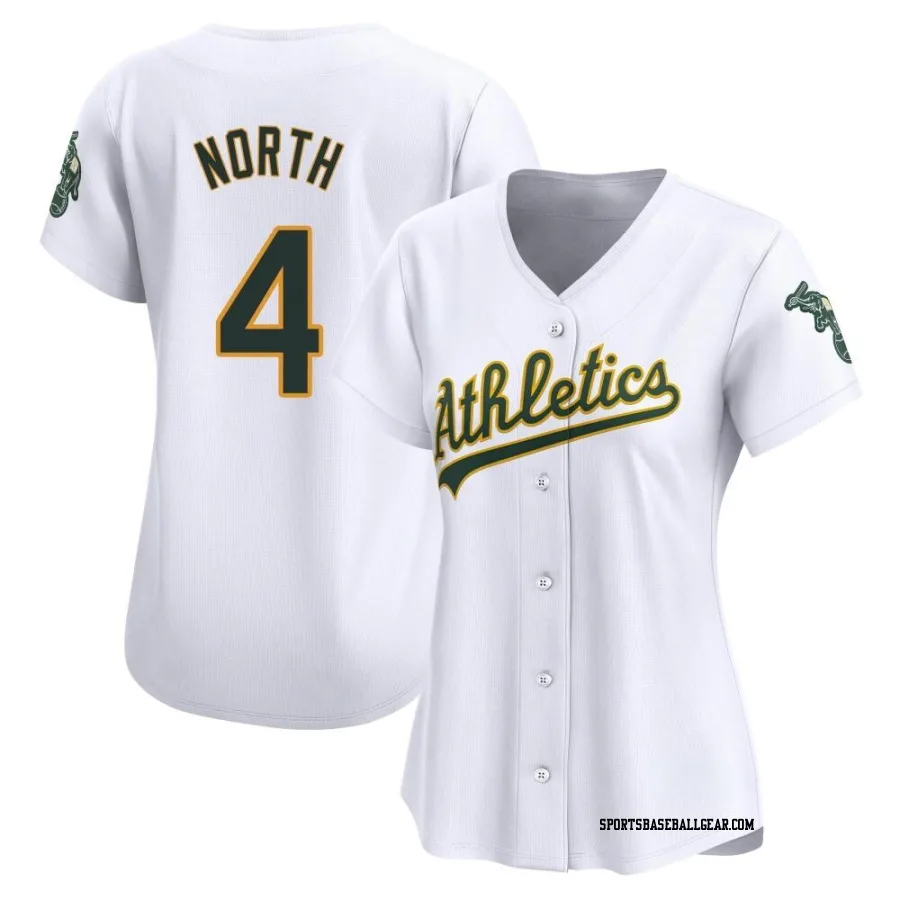 Billy North Women's Oakland Athletics White Limited Home Jersey