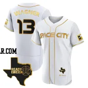 Billy Wagner Men's Houston Astros White/Gold Authentic 2023 Space City Ready 2 Reign Flex Base Jersey