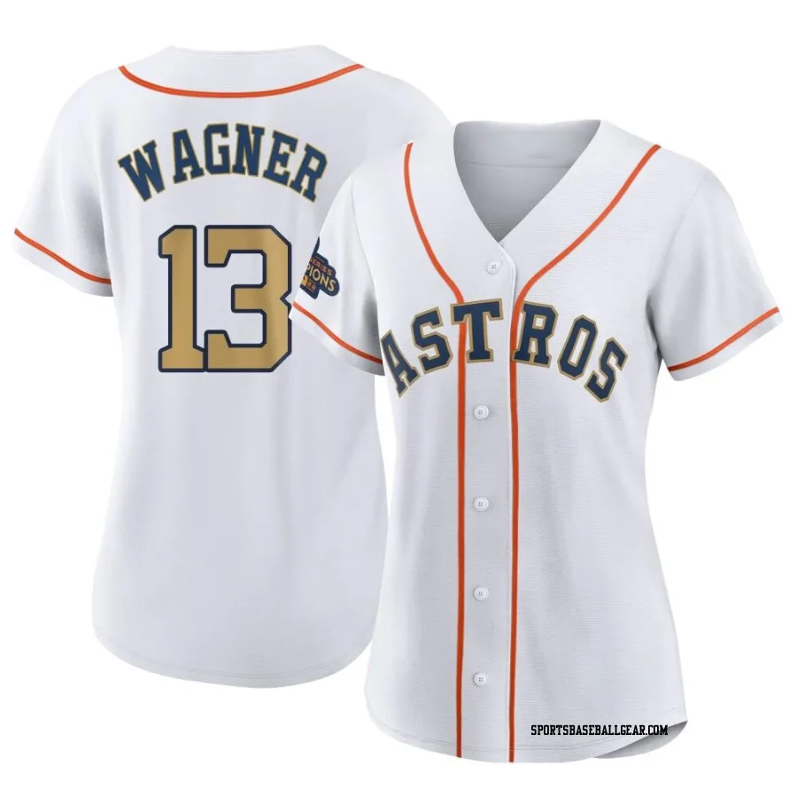 Billy Wagner Women's Houston Astros Gold Replica White 2023 Collection Jersey