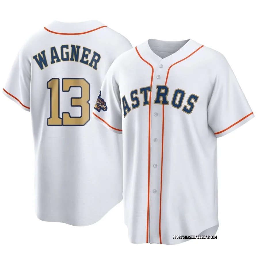 Billy Wagner Youth Houston Astros Gold Replica White 2023 Collection Jersey