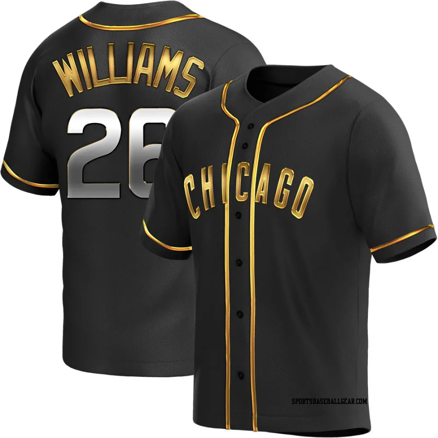 Billy Williams Men's Chicago Cubs Black Golden Replica Alternate Jersey