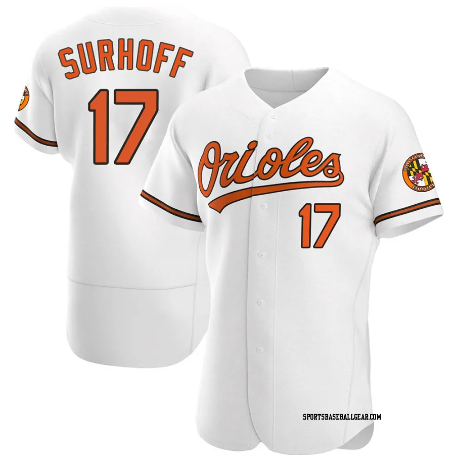 Bj Surhoff Men's Baltimore Orioles White Authentic Home Jersey