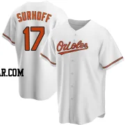 Bj Surhoff Men's Baltimore Orioles White Replica Home Jersey