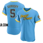 Bj Surhoff Men's Milwaukee Brewers Blue Authentic Powder 2022 City Connect Jersey