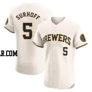 Bj Surhoff Men's Milwaukee Brewers Cream Elite Home Jersey