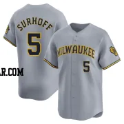 Bj Surhoff Men's Milwaukee Brewers Gray Limited Away Jersey