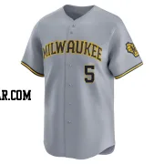 Bj Surhoff Men's Milwaukee Brewers Gray Limited Away Jersey