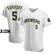 Bj Surhoff Men's Milwaukee Brewers White Authentic Alternate Jersey