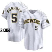 Bj Surhoff Men's Milwaukee Brewers White Limited Alternate Jersey