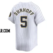 Bj Surhoff Men's Milwaukee Brewers White Limited Alternate Jersey