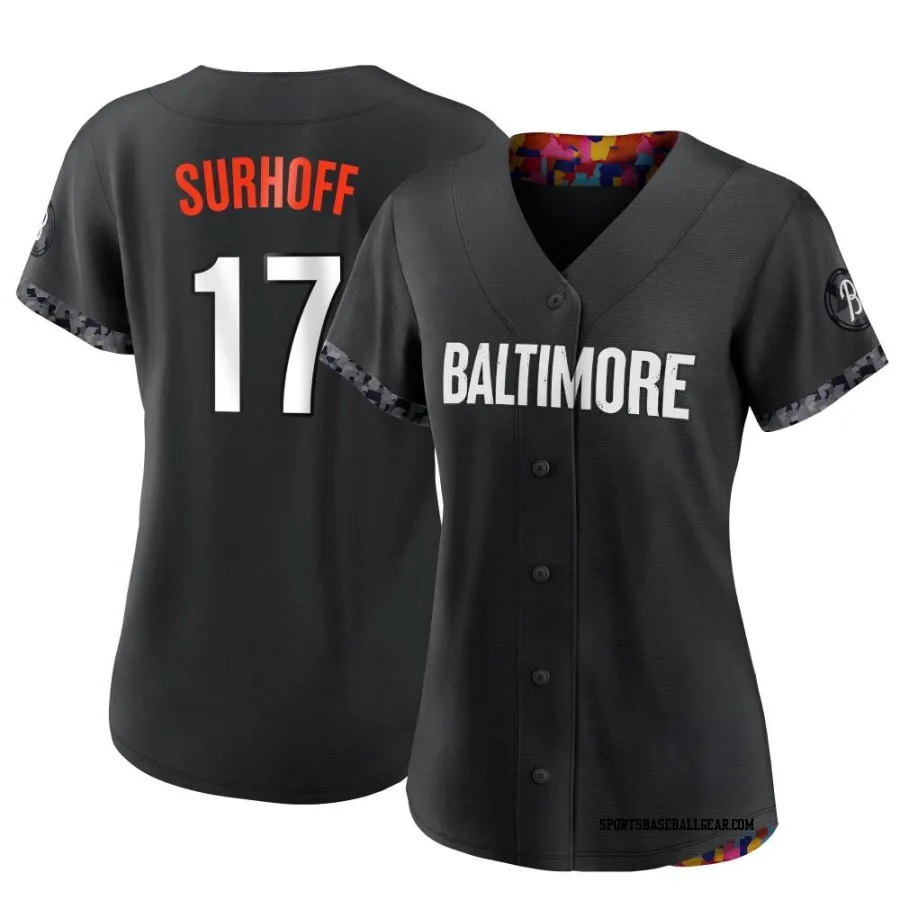 Bj Surhoff Women's Baltimore Orioles Black Authentic 2023 City Connect Jersey