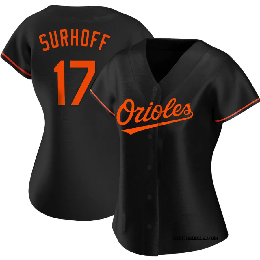 Bj Surhoff Women's Baltimore Orioles Black Authentic Alternate Jersey