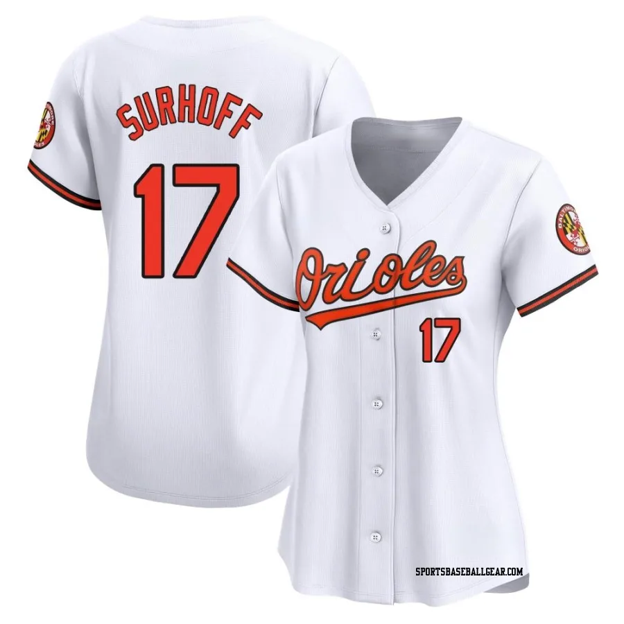 Bj Surhoff Women's Baltimore Orioles White Limited Home Jersey