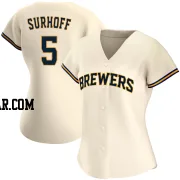 Bj Surhoff Women's Milwaukee Brewers Cream Authentic Home Jersey