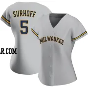 Bj Surhoff Women's Milwaukee Brewers Gray Authentic Road Jersey