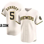 Bj Surhoff Youth Milwaukee Brewers Cream Limited Home Jersey