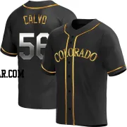 Blair Calvo Men's Colorado Rockies Black Golden Replica Alternate Jersey