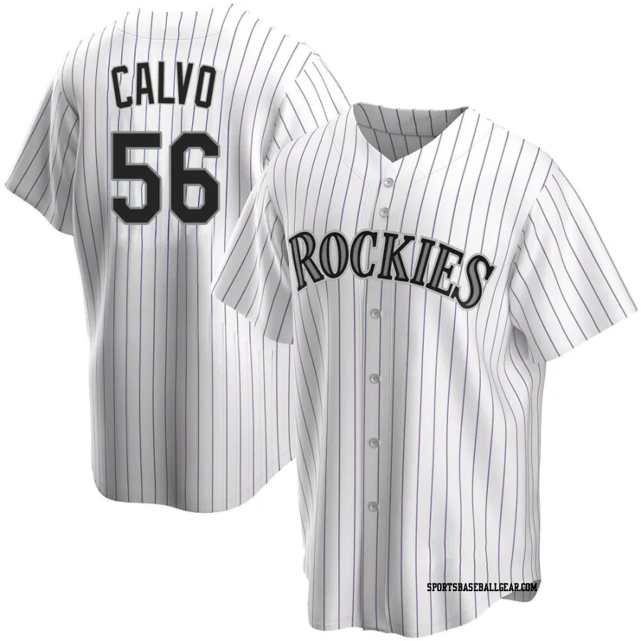 Blair Calvo Men's Colorado Rockies White Replica Home Jersey