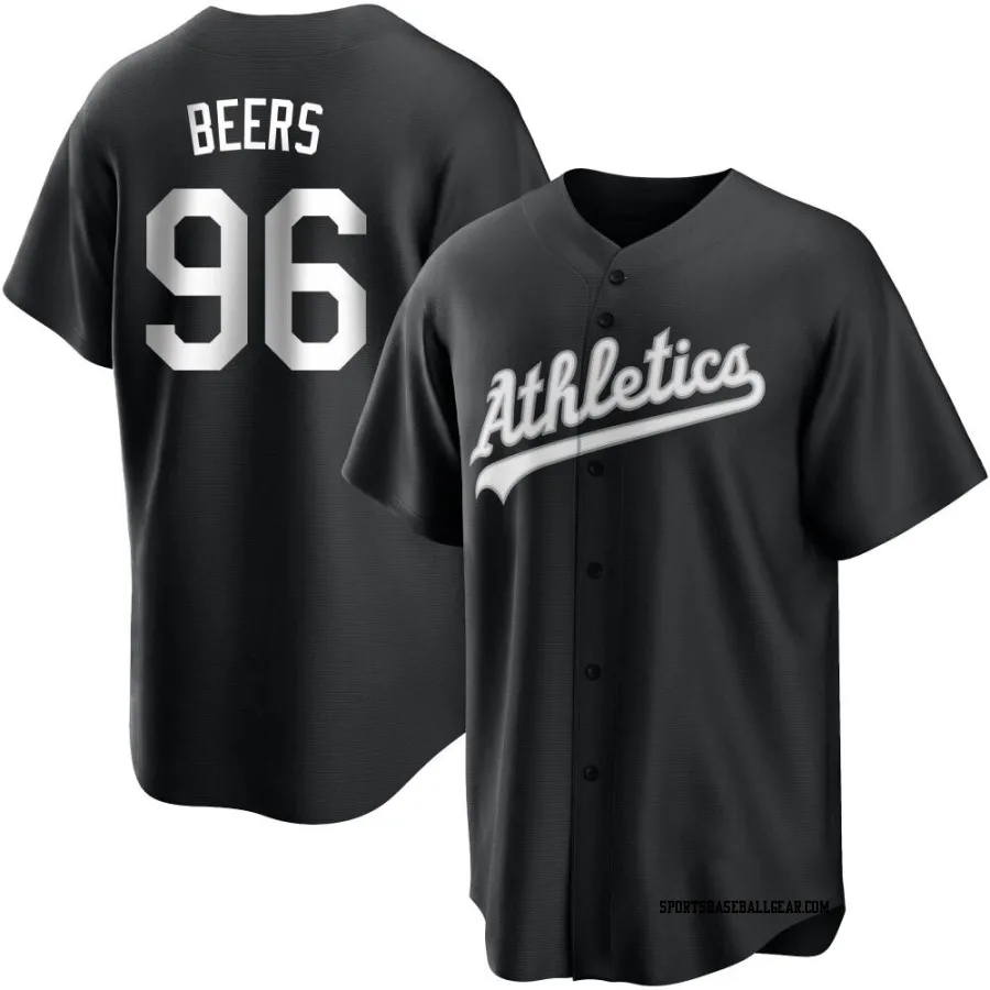 Blake Beers Men's Oakland Athletics Black/White Replica Jersey