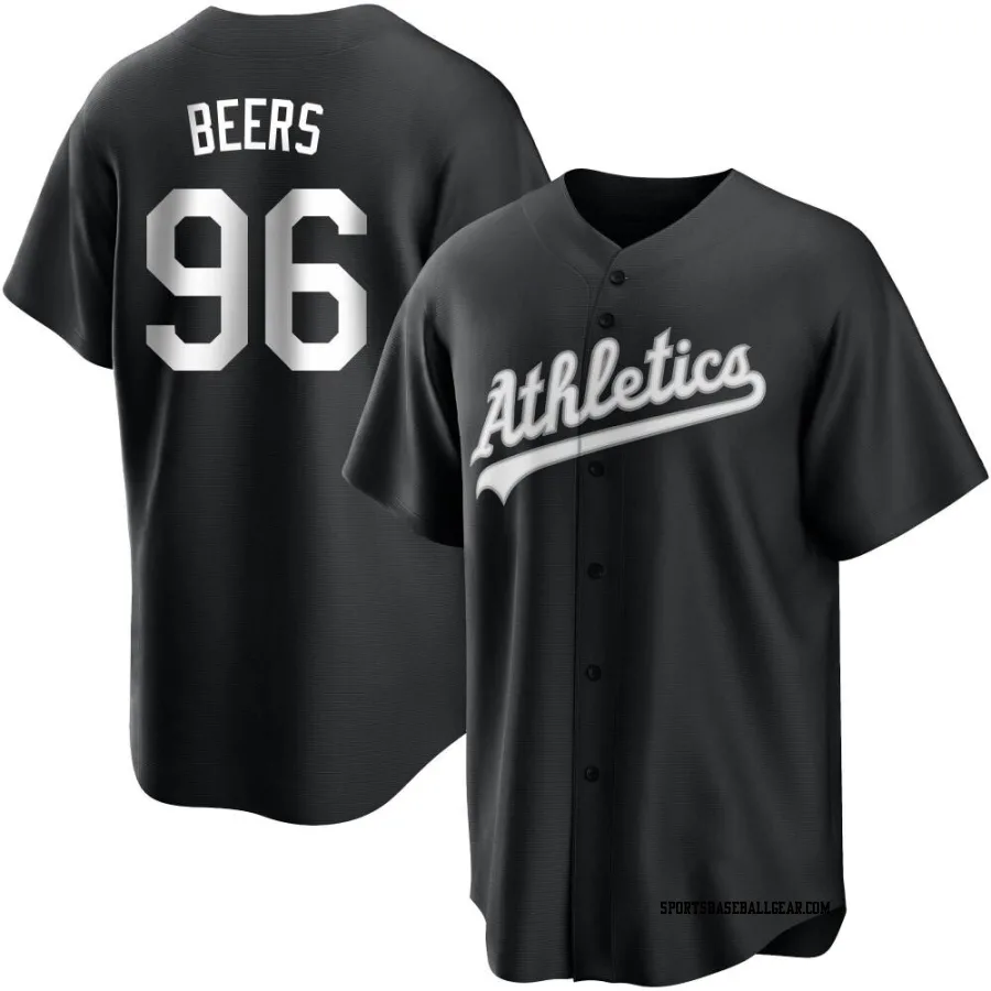 Blake Beers Youth Oakland Athletics Black/White Replica Jersey