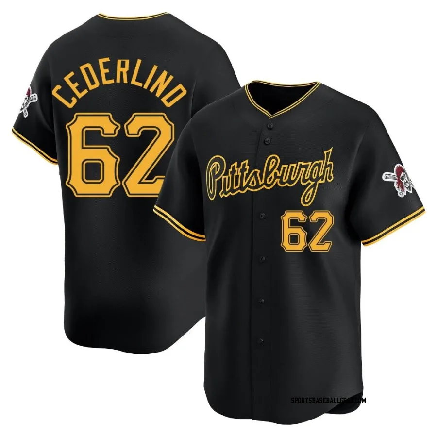 Blake Cederlind Men's Pittsburgh Pirates Black Limited Alternate Jersey