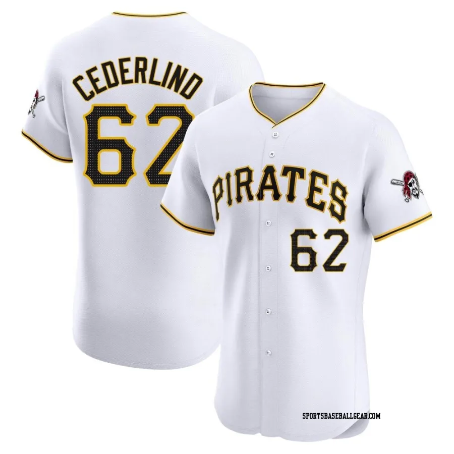 Blake Cederlind Men's Pittsburgh Pirates White Elite Home Jersey