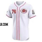 Blake Dunn Men's Cincinnati Reds White Elite Home Patch Jersey