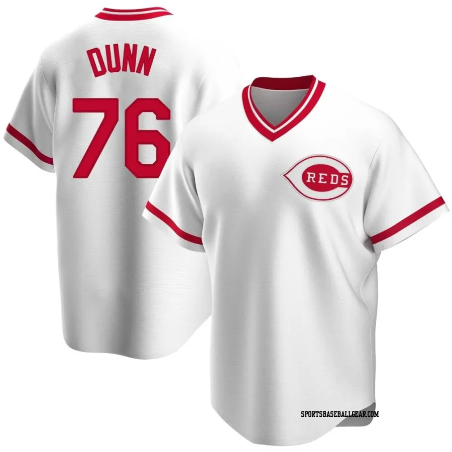 Blake Dunn Men's Cincinnati Reds White Replica Home Cooperstown Collection Jersey