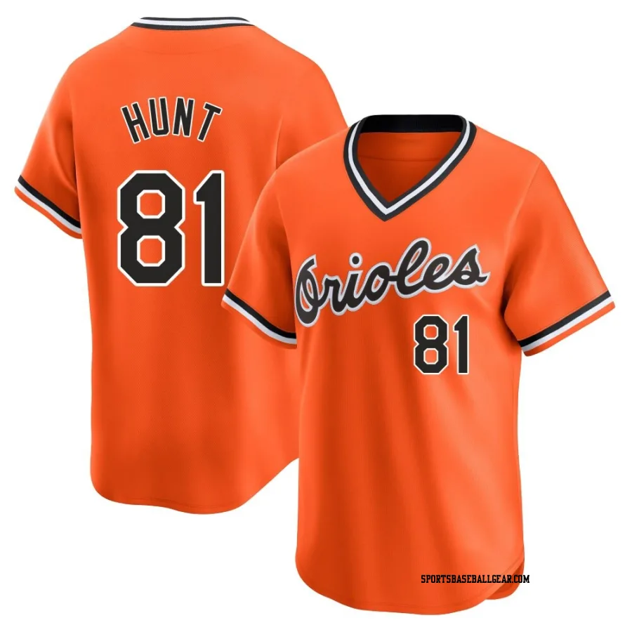 Blake Hunt Men's Baltimore Orioles Orange Limited Cooperstown Collection Jersey