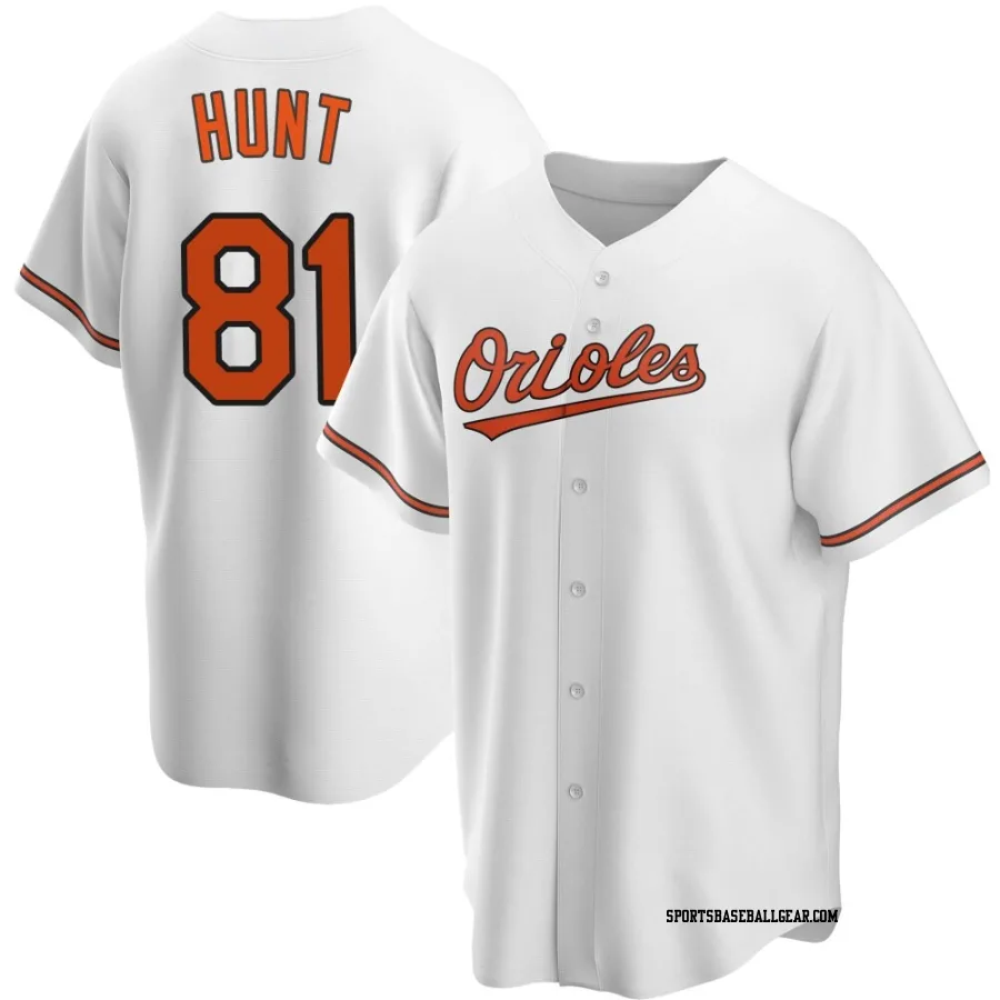 Blake Hunt Men's Baltimore Orioles White Replica Home Jersey