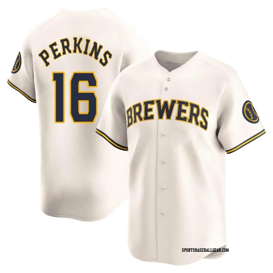 Blake Perkins Men's Milwaukee Brewers Cream Limited Home Jersey