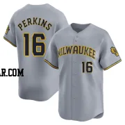 Blake Perkins Men's Milwaukee Brewers Gray Limited Away Jersey