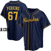 Blake Perkins Men's Milwaukee Brewers Navy Replica Alternate Jersey