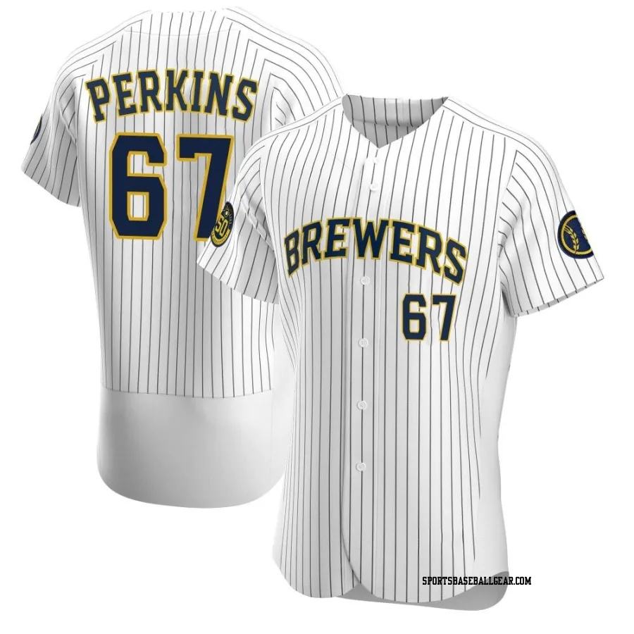 Blake Perkins Men's Milwaukee Brewers White Authentic Alternate Jersey