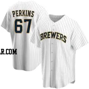 Blake Perkins Men's Milwaukee Brewers White Replica Home Jersey