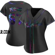 Blake Perkins Women's Milwaukee Brewers Black Holographic Replica Alternate Jersey