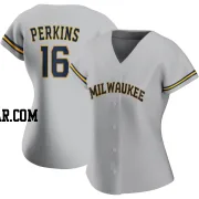 Blake Perkins Women's Milwaukee Brewers Gray Authentic Road Jersey