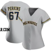 Blake Perkins Women's Milwaukee Brewers Gray Authentic Road Jersey