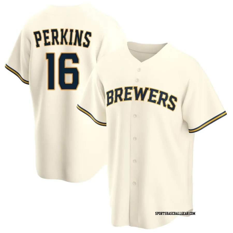 Blake Perkins Youth Milwaukee Brewers Cream Replica Home Jersey