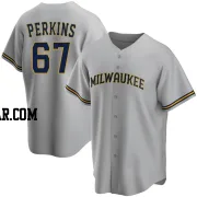 Blake Perkins Youth Milwaukee Brewers Gray Replica Road Jersey