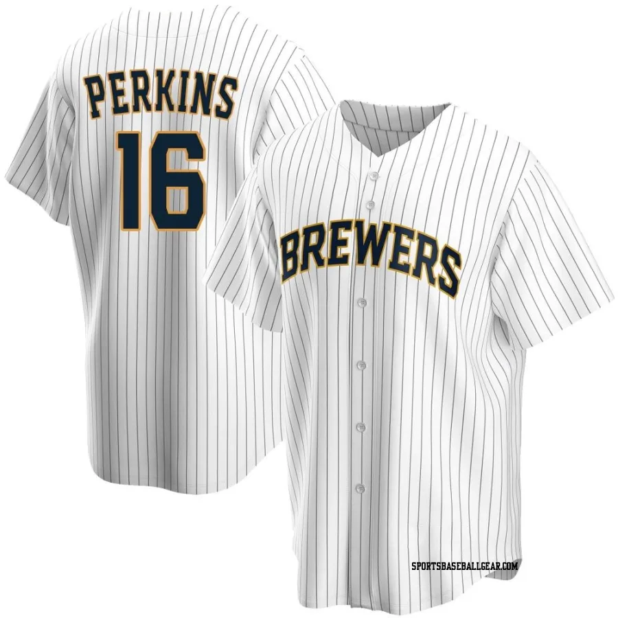 Blake Perkins Youth Milwaukee Brewers White Replica Home Jersey