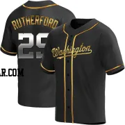 Blake Rutherford Men's Washington Nationals Black Golden Replica Alternate Jersey