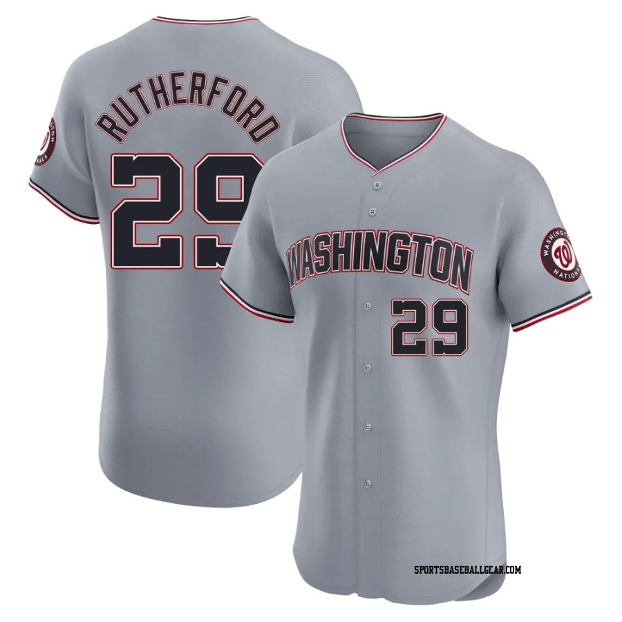 Blake Rutherford Men's Washington Nationals Gray Elite Road Jersey