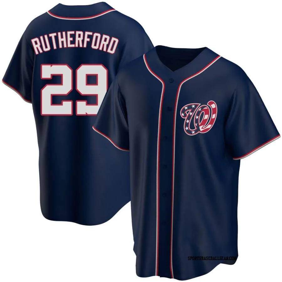 Blake Rutherford Men's Washington Nationals Navy Replica Alternate Team Jersey