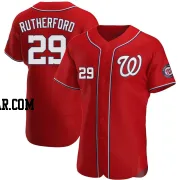 Blake Rutherford Men's Washington Nationals Red Authentic Alternate Jersey